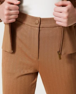 Pantaloni In Tessuto Scuba Jacquard
