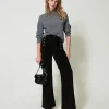 Pantaloni In Velluto Con Bottoni