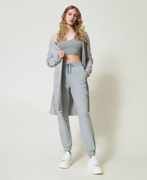 Pantaloni Joggers In Felpa Con Oval T