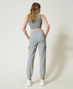 Pantaloni Joggers In Felpa Con Oval T