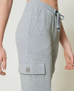 Pantaloni Joggers In Felpa Con Oval T