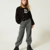 Pantaloni Joggers In Flanella Con Cintura