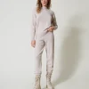 Pantaloni Joggers In Maglia Misto Lana E Lurex