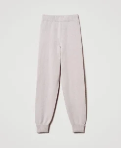Pantaloni Joggers In Maglia Misto Lana E Lurex