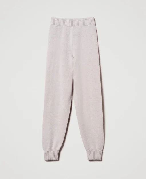 Pantaloni Joggers In Maglia Misto Lana E Lurex