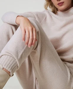 Pantaloni Joggers In Maglia Misto Lana E Lurex