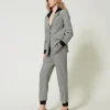 Pantaloni Joggers In Pied De Poule