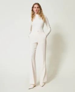 Pantaloni Straight Leg Con Spacchi