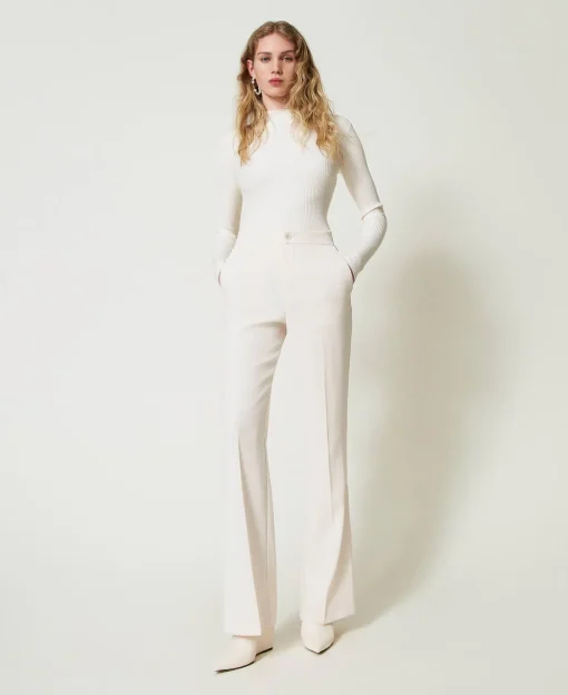 Pantaloni Straight Leg Con Spacchi