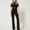 Pantaloni Straight Leg Con Cinturino Oval T