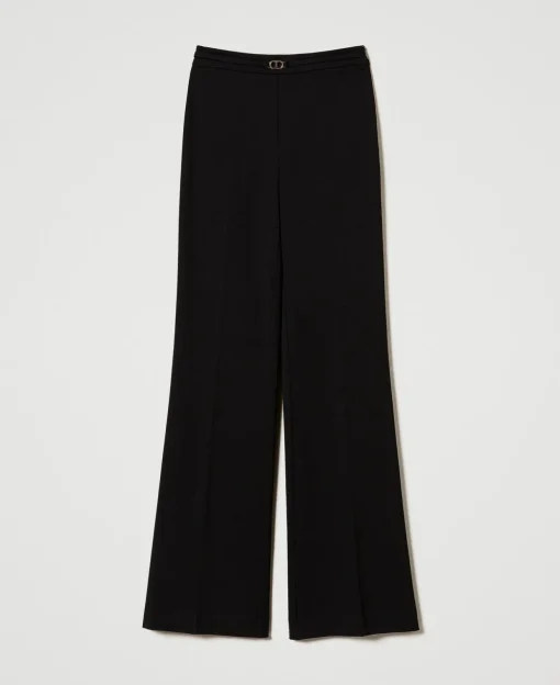 Pantaloni Straight Leg Con Cinturino Oval T