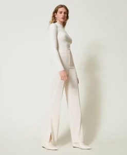 Pantaloni Straight Leg Con Spacchi