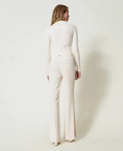 Pantaloni Straight Leg Con Spacchi