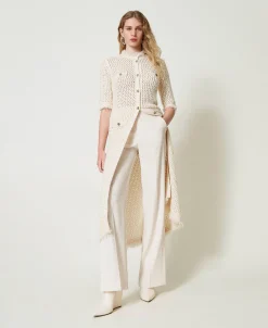 Pantaloni Straight Leg Con Spacchi