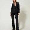 Pantaloni Straight Leg In Crêpe Cady