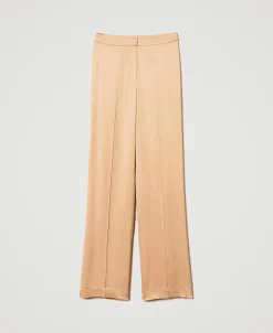 Pantaloni Straight Leg In Raso