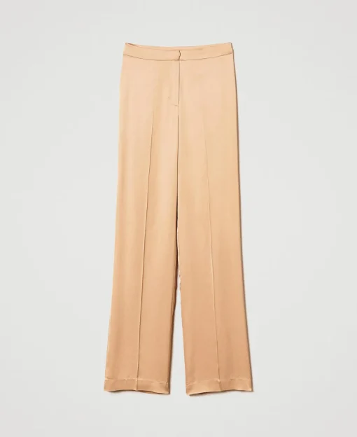 Pantaloni Straight Leg In Raso