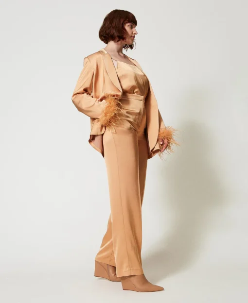 Pantaloni Straight Leg In Raso