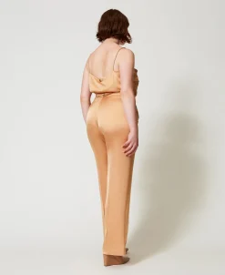 Pantaloni Straight Leg In Raso