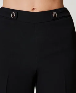 Pantaloni Straight Leg In Crêpe Cady