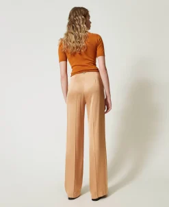 Pantaloni Straight Leg In Raso