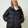 Piumino In Nylon Jacquard Rigato