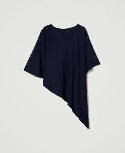 Poncho Asimmetrico In Maglia