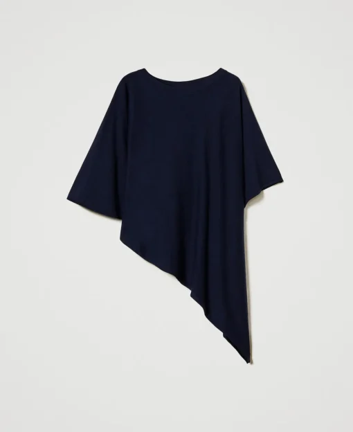 Poncho Asimmetrico In Maglia