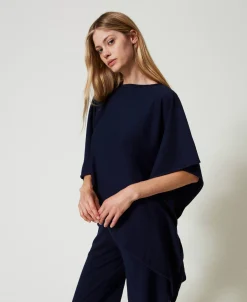 Poncho Asimmetrico In Maglia