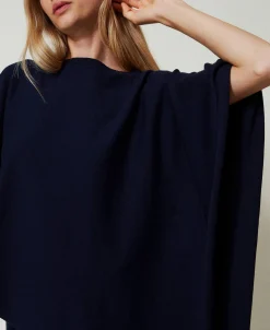 Poncho Asimmetrico In Maglia