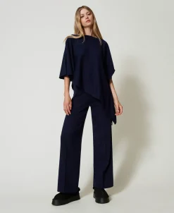 Poncho Asimmetrico In Maglia