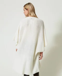 Poncho In Maglia Con Ricami