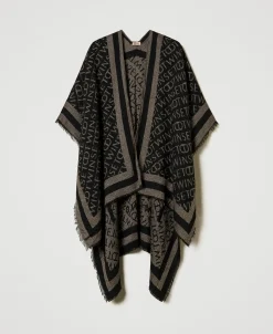 Poncho Jacquard Con Logo