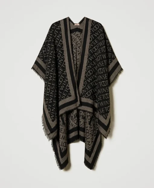 Poncho Jacquard Con Logo
