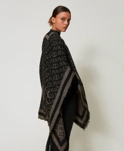 Poncho Jacquard Con Logo