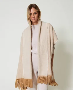 Poncho Mélange Con Frange