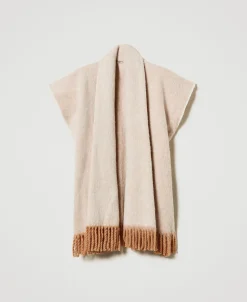 Poncho Mélange Con Frange