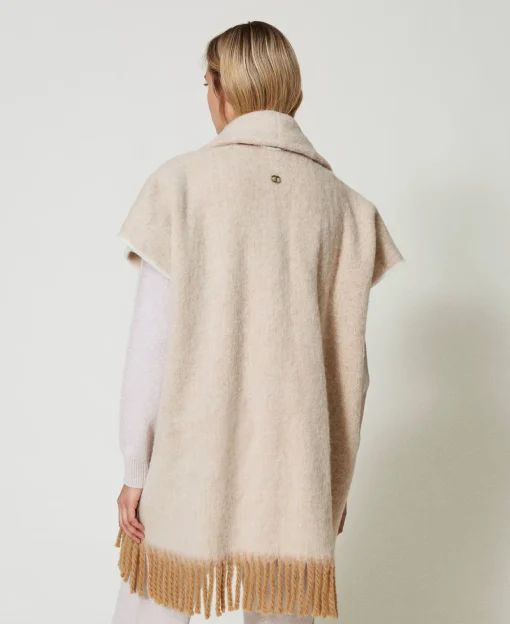 Poncho Mélange Con Frange