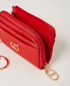 Portacarte Con Zip E Anello Portachiavi