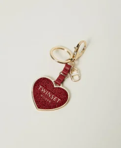 Portachiavi A Cuore Con Logo E Strass