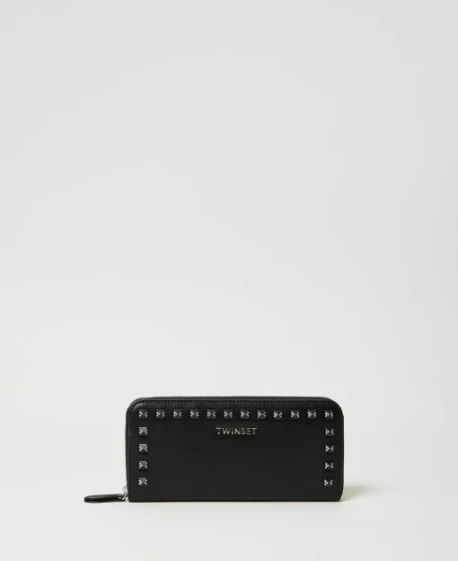 Portafoglio Zip Around Con Borchie