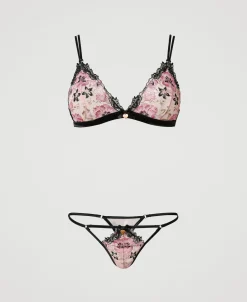 Reggiseno A Triangolo E Perizoma Con Ricamo