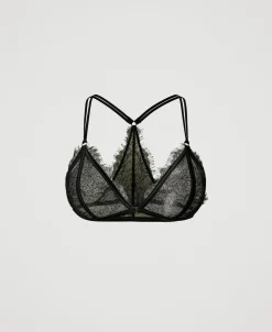 Reggiseno A Triangolo In Pizzo E Raso