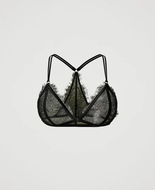 Reggiseno A Triangolo In Pizzo E Raso