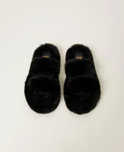 Sandali Slide In Faux Fur