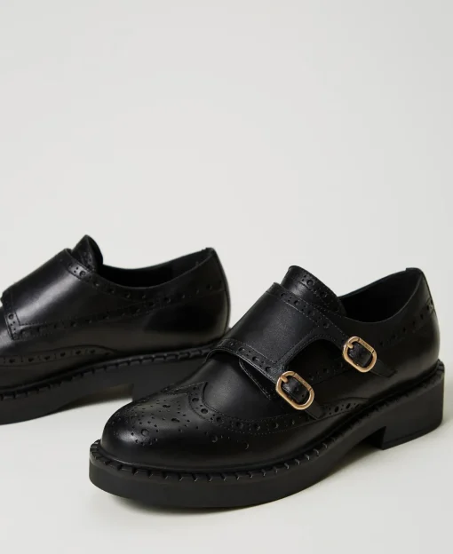 Scarpe In Pelle Con Cinturini
