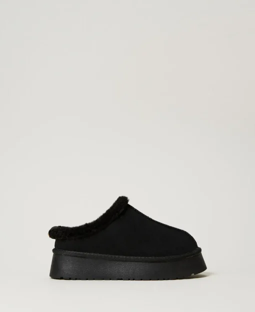 Scarpe Sabot Con Faux Fur