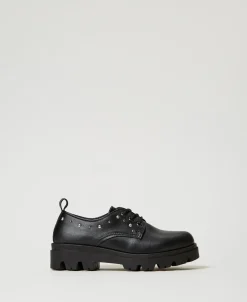 Scarpe Stringate In Pelle