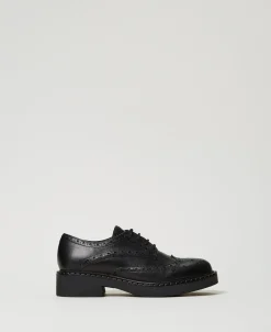 Scarpe Stringate In Pelle