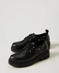 Scarpe Stringate In Pelle